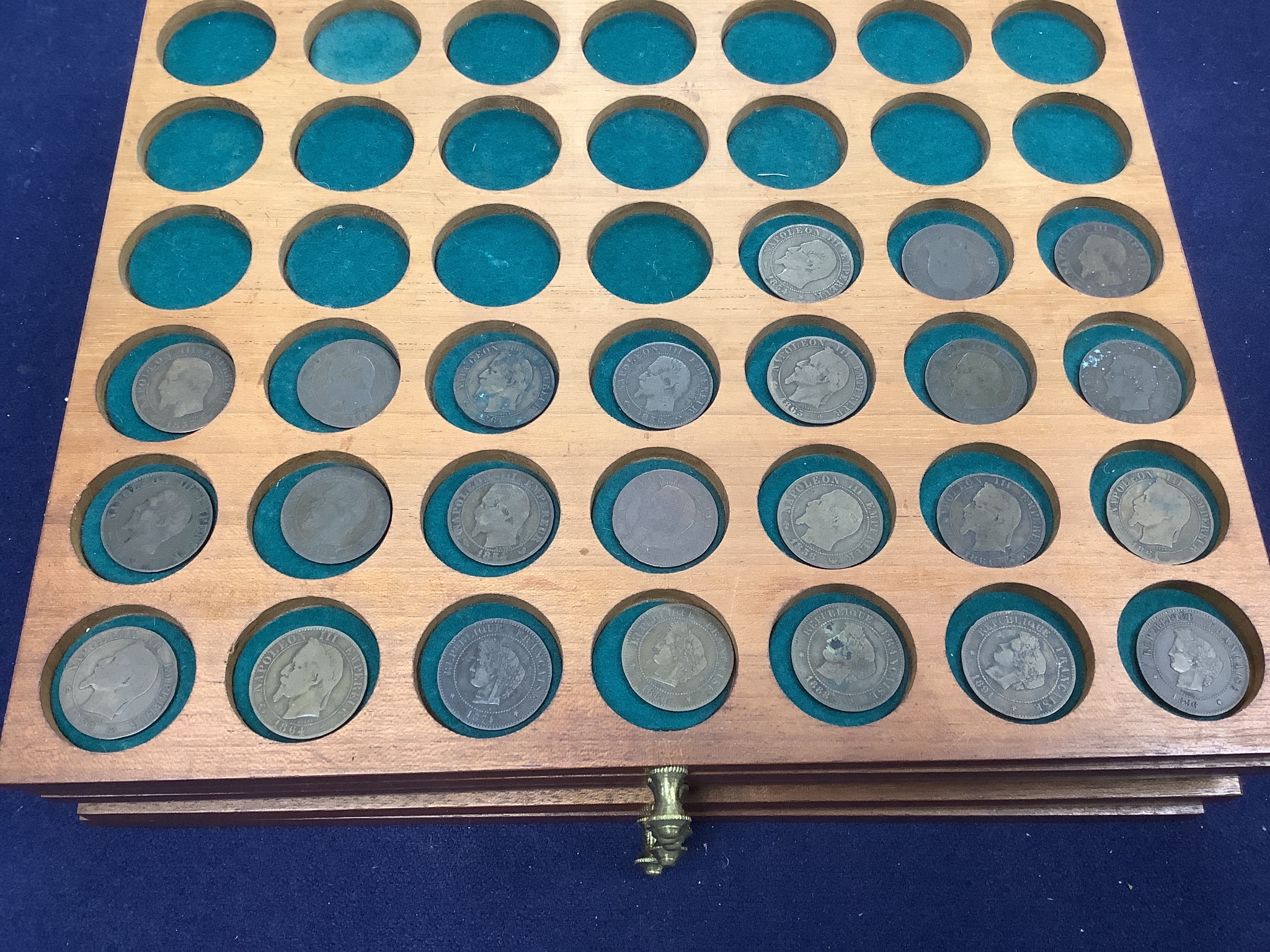 A coin collection in a coin collector's case, 30 x 26 x 17cm